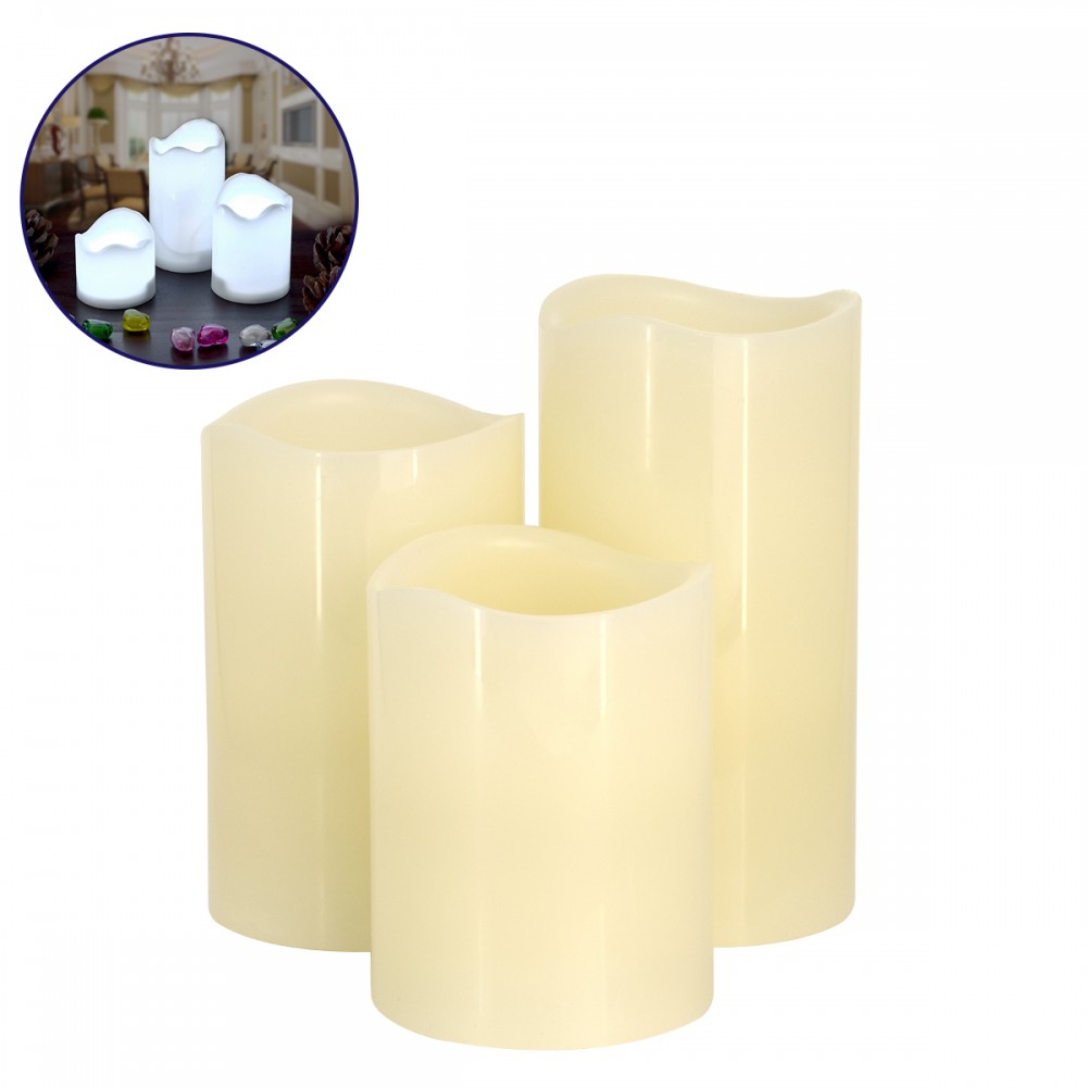 GloboStar® 79554 ΣΕΤ 3 Διακοσμητικών Realistic Κεριών Παραφίνης με LED - Μπαταρίας & Ασύρματο Χειριστήριο IR Ψυχρό Λευκό 6000K Dimmable - 79554 GloboStar® 79554 ΣΕΤ 3 Διακοσμητικών Realistic Κεριών Παραφίνης με LED - Μπαταρίας & Ασύρματο Χειριστήριο IR Ψυχρό Λευκό 6000K Dimmable - 79554