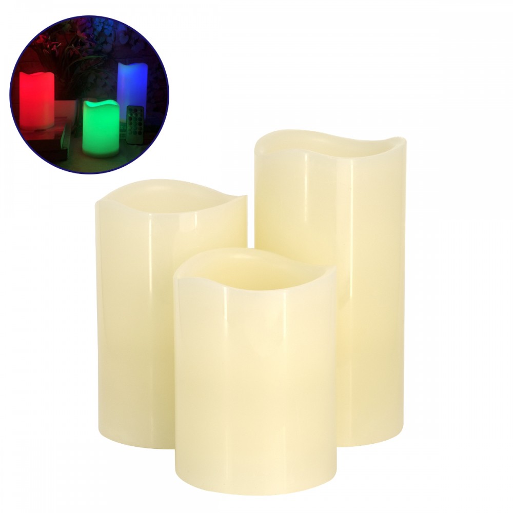 GloboStar® 79556 ΣΕΤ 3 Διακοσμητικών Realistic Κεριών Παραφίνης με LED Εφέ Κινούμενης Φλόγας - Μπαταρίας & Ασύρματο Χειριστήριο IR Πολύχρωμα RGB Dimmable - 79556 GloboStar® 79556 ΣΕΤ 3 Διακοσμητικών Realistic Κεριών Παραφίνης με LED Εφέ Κινούμενης Φλόγας - Μπαταρίας & Ασύρματο Χειριστήριο IR Πολύχρωμα RGB Dimmable - 79556