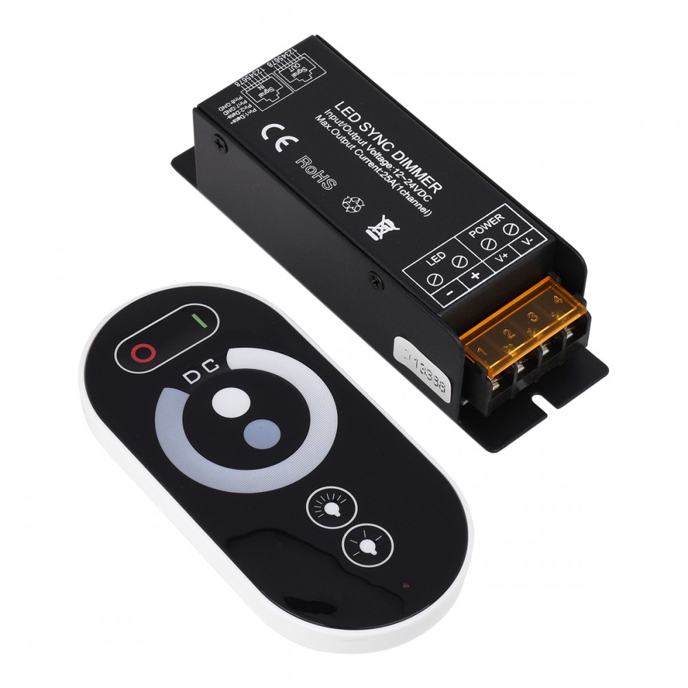 GloboStar® 73312 Ασύρματο LED Dimmer Touch με Χειριστήριο RF 2.4Ghz SYNC DC 12-24V Max 600W - 73312 GloboStar® 73312 Ασύρματο LED Dimmer Touch με Χειριστήριο RF 2.4Ghz SYNC DC 12-24V Max 600W - 73312