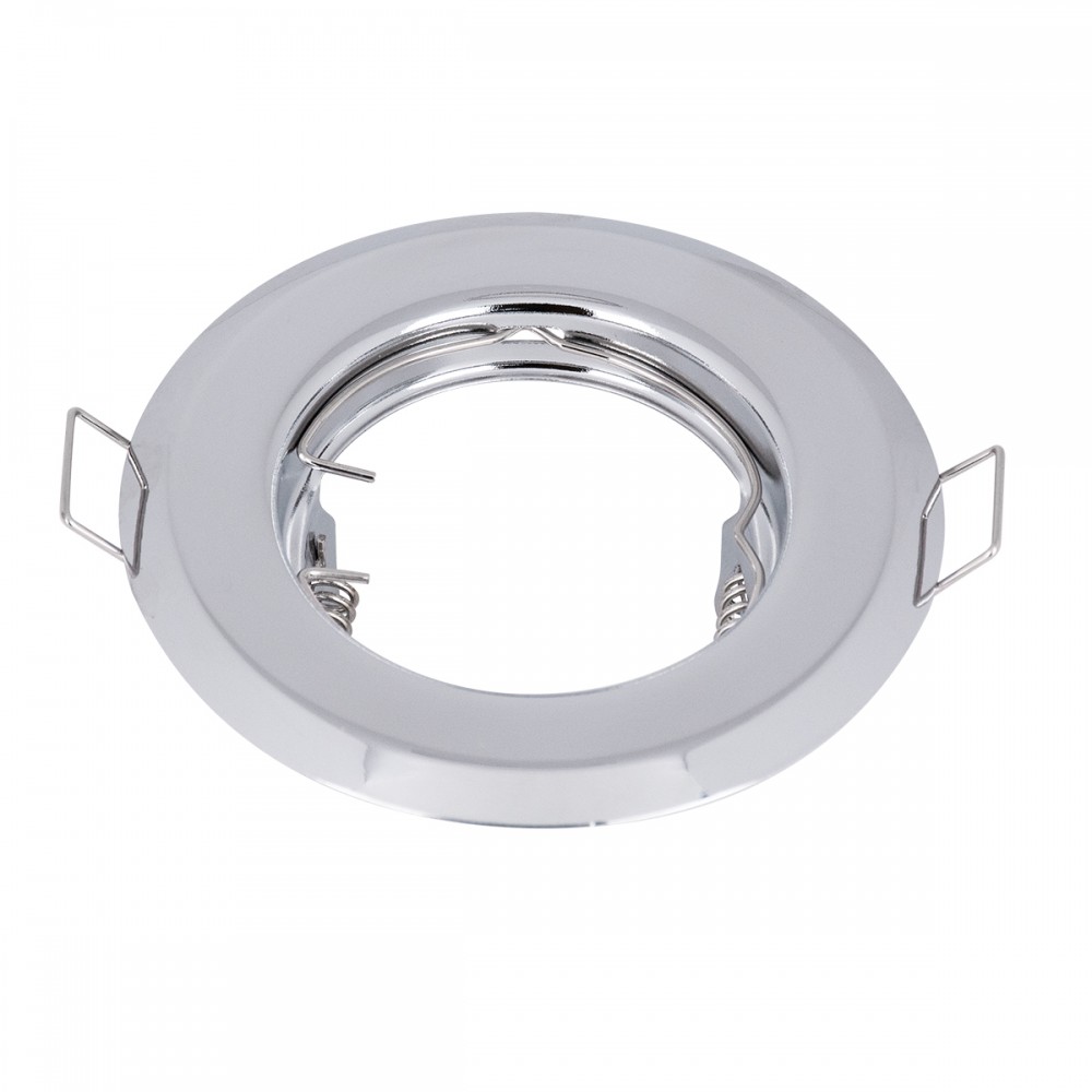 GloboStar® 77810 Χωνευτή Στρογγυλή Βάση για LED Spot GU10 - MR16 - GU5.3 Χρώμιο Σταθερή Φ83mm - 77810 GloboStar® 77810 Χωνευτή Στρογγυλή Βάση για LED Spot GU10 - MR16 - GU5.3 Χρώμιο Σταθερή Φ83mm - 77810