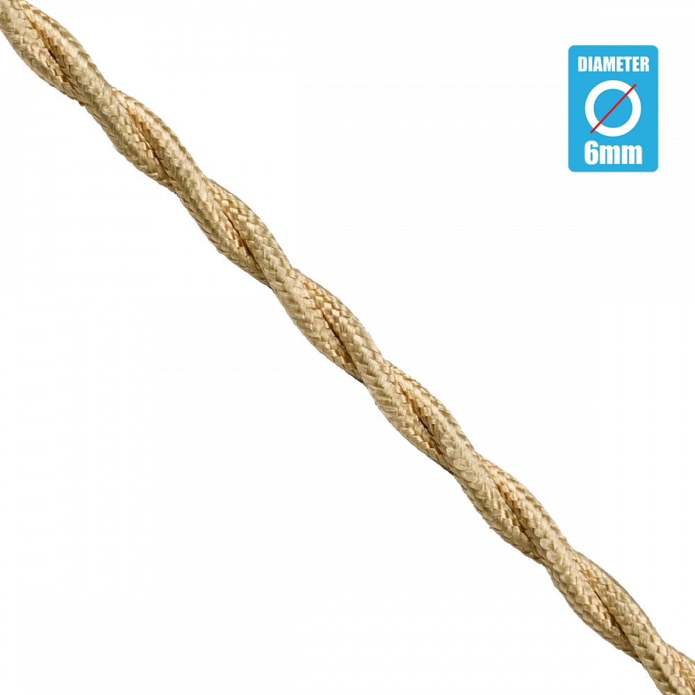 GloboStar® 77624 Πλεκτό Υφασμάτινο Καλώδιο 1m 2 x 0.75mm² Μπέζ - 77624 GloboStar® 77624 Πλεκτό Υφασμάτινο Καλώδιο 1m 2 x 0.75mm² Μπέζ - 77624