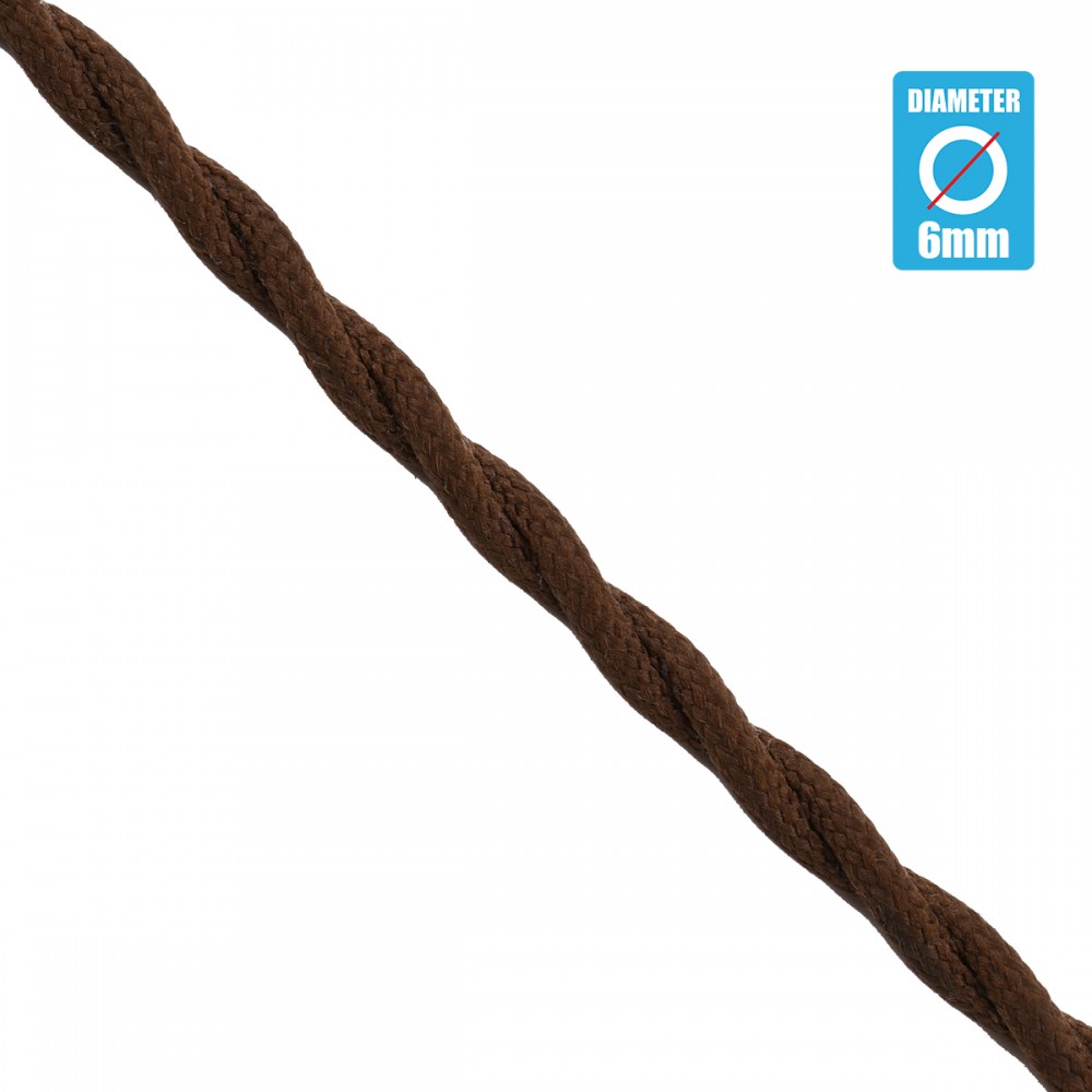 GloboStar® 77626 Πλεκτό Υφασμάτινο Καλώδιο 1m 2 x 0.75mm² Καφέ - 77626 GloboStar® 77626 Πλεκτό Υφασμάτινο Καλώδιο 1m 2 x 0.75mm² Καφέ - 77626
