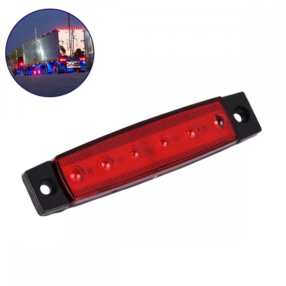 GloboStar® 79901 Πλευρικά Φώτα Όγκου Φορτηγών LED 6 SMD 2835 DC 10-30V Πλαστικό PVC Αδιάβροχο IP66 Κόκκινο - 79901 GloboStar® 79901 Πλευρικά Φώτα Όγκου Φορτηγών LED 6 SMD 2835 DC 10-30V Πλαστικό PVC Αδιάβροχο IP66 Κόκκινο - 79901