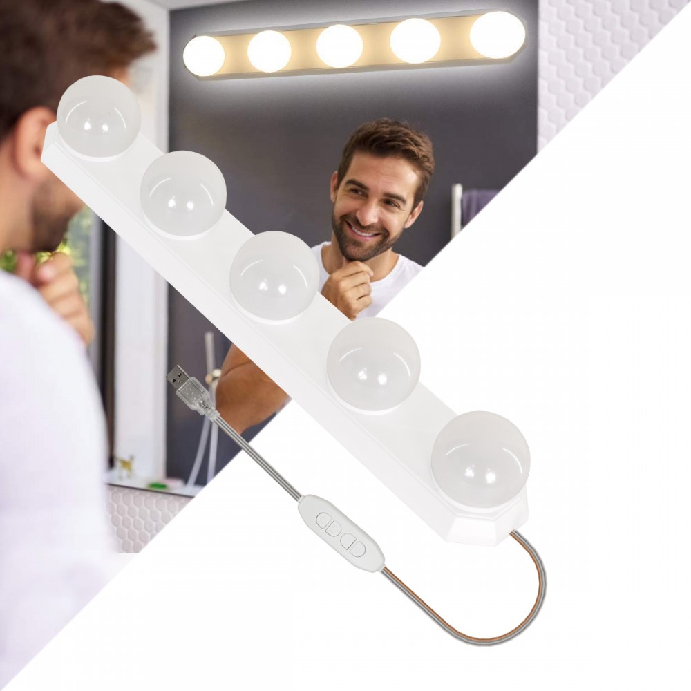 GloboStar® 79048 Φωτιστικό για Μακιγιάζ - Καθρέπτη - Πίνακα - Ντουλάπας LED 8W 800lm DC 5V με Καλώδιο Τροφοδοσίας USB & Ενσωματωμένο Χειριστήριο Εναλλαγής Χρωμάτων Αδιάβροχο IP54 CCT Θερμό 2700K έως Ψυχρό 6000K Dimmable - 79048 GloboStar® 79048 Φωτιστικό για Μακιγιάζ - Καθρέπτη - Πίνακα - Ντουλάπας LED 8W 800lm DC 5V με Καλώδιο Τροφοδοσίας USB & Ενσωματωμένο Χειριστήριο Εναλλαγής Χρωμάτων Αδιάβροχο IP54 CCT Θερμό 2700K έως Ψυχρό 6000K Dimmable - 79048