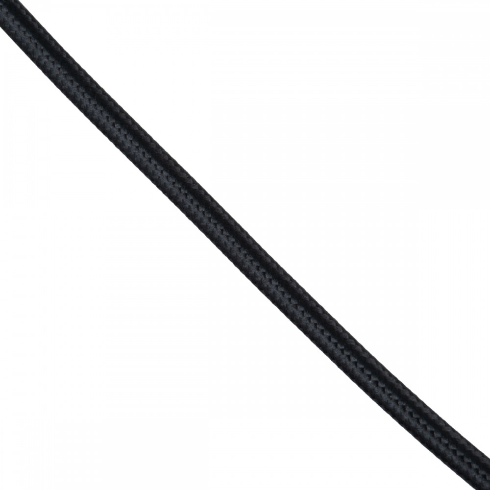 GloboStar® 77601 Στρογγυλό Υφασμάτινο Καλώδιο 1m 2 x 0.75mm² Μαύρο - 77601 GloboStar® 77601 Στρογγυλό Υφασμάτινο Καλώδιο 1m 2 x 0.75mm² Μαύρο - 77601