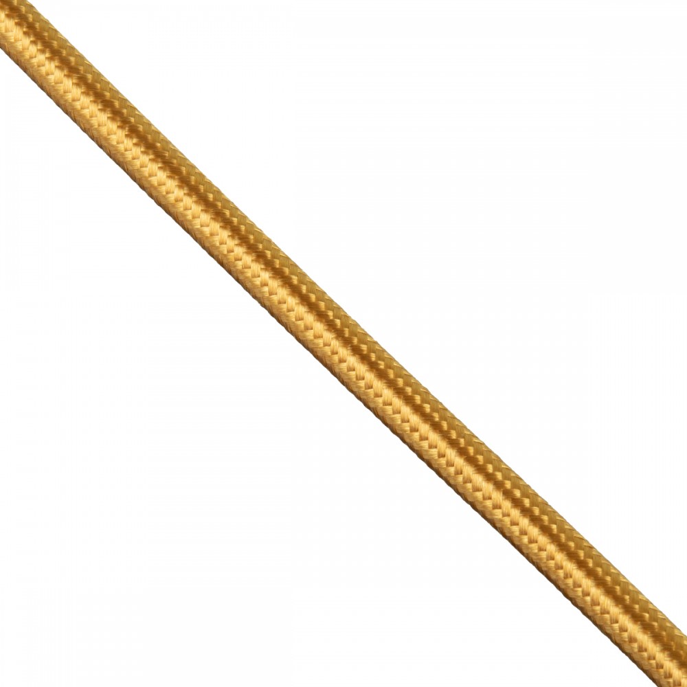 GloboStar® 77608 Στρογγυλό Υφασμάτινο Καλώδιο 1m 2 x 0.75mm² Χρυσό - 77608 GloboStar® 77608 Στρογγυλό Υφασμάτινο Καλώδιο 1m 2 x 0.75mm² Χρυσό - 77608
