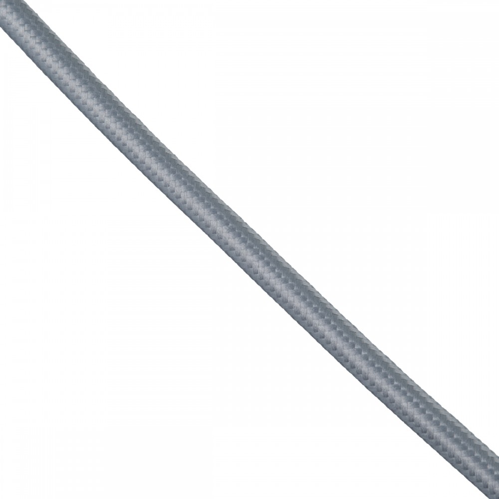 GloboStar® 77612 Στρογγυλό Υφασμάτινο Καλώδιο 1m 2 x 0.75mm² Ασημί - 77612 GloboStar® 77612 Στρογγυλό Υφασμάτινο Καλώδιο 1m 2 x 0.75mm² Ασημί - 77612