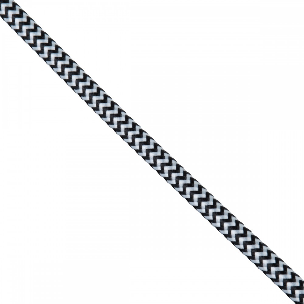 GloboStar® 77613 Στρογγυλό Υφασμάτινο Καλώδιο 1m 2 x 0.75mm² Dublo Άσπρο Μαύρο - 77613 GloboStar® 77613 Στρογγυλό Υφασμάτινο Καλώδιο 1m 2 x 0.75mm² Dublo Άσπρο Μαύρο - 77613