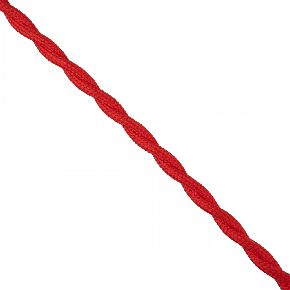 GloboStar® 77621 Πλεκτό Υφασμάτινο Καλώδιο 1m 2 x 0.75mm² Κόκκινο - 77621 GloboStar® 77621 Πλεκτό Υφασμάτινο Καλώδιο 1m 2 x 0.75mm² Κόκκινο - 77621