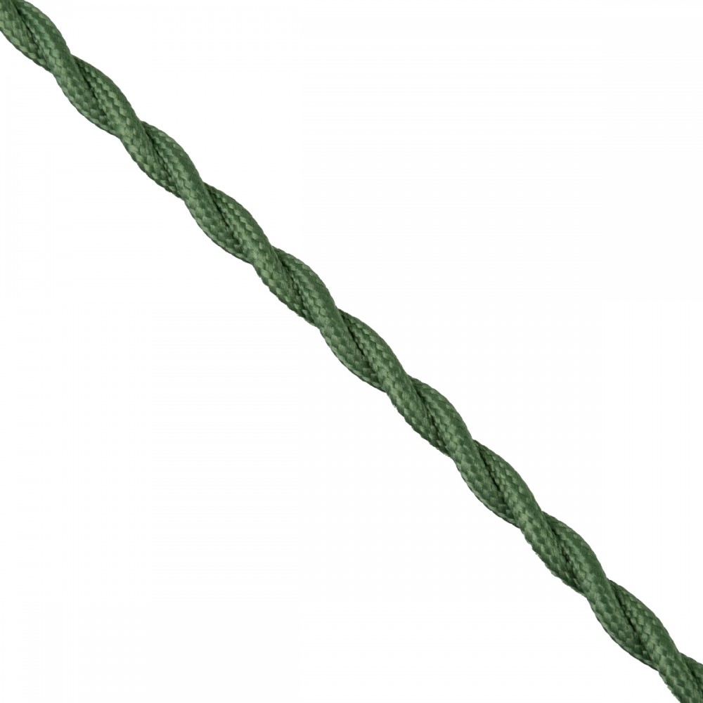 GloboStar® 77622 Πλεκτό Υφασμάτινο Καλώδιο 1m 2 x 0.75mm² Πράσινο - Χακί - 77622 GloboStar® 77622 Πλεκτό Υφασμάτινο Καλώδιο 1m 2 x 0.75mm² Πράσινο - Χακί - 77622