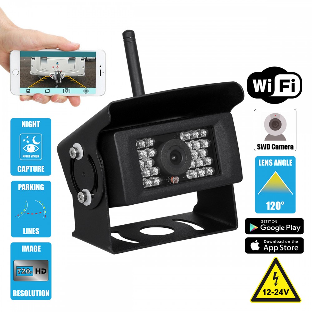 GloboStar® 86025 WiFi Έγχρωμη Κάμερα 720p SWD HD Οπισθοπορείας Αυτοκινήτου-Φορτηγού DC 12-24V 120° με Εφαρμογή APP Night Capture με Parking Lines Αδιάβροχη IP69K - 86025 GloboStar® 86025 WiFi Έγχρωμη Κάμερα 720p SWD HD Οπισθοπορείας Αυτοκινήτου-Φορτηγού DC 12-24V 120° με Εφαρμογή APP Night Capture με Parking Lines Αδιάβροχη IP69K - 86025
