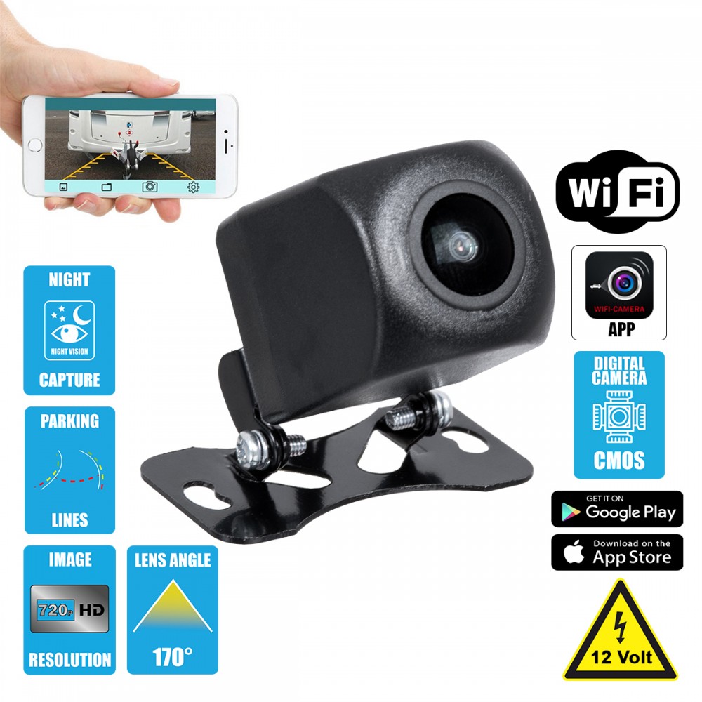 GloboStar® 86023 WiFi Έγχρωμη Κάμερα 720p CMOS HD Οπισθοπορείας Αυτοκινήτου DC 12V 170° με Εφαρμογή APP Night Capture με Parking Lines Αδιάβροχη IP65 - 86023 GloboStar® 86023 WiFi Έγχρωμη Κάμερα 720p CMOS HD Οπισθοπορείας Αυτοκινήτου DC 12V 170° με Εφαρμογή APP Night Capture με Parking Lines Αδιάβροχη IP65 - 86023