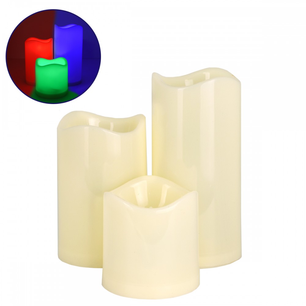 GloboStar® 79553 ΣΕΤ 3 Διακοσμητικών Realistic Κεριών με LED - Μπαταρίας & Ασύρματο Χειριστήριο IR Πολύχρωμα RGB Dimmable - 79553 GloboStar® 79553 ΣΕΤ 3 Διακοσμητικών Realistic Κεριών με LED - Μπαταρίας & Ασύρματο Χειριστήριο IR Πολύχρωμα RGB Dimmable - 79553