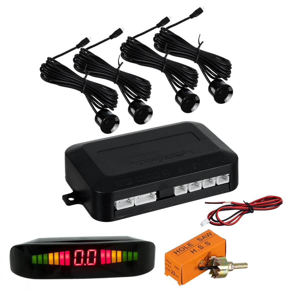 GloboStar® 86001 Σύστημα Παρκαρίσματος Parktronic DC 12V με 4 Μαύρους Αισθητήρες - Οθόνη LED Indicator και Ηχείο (Buzzer) - 86001 GloboStar® 86001 Σύστημα Παρκαρίσματος Parktronic DC 12V με 4 Μαύρους Αισθητήρες - Οθόνη LED Indicator και Ηχείο (Buzzer) - 86001