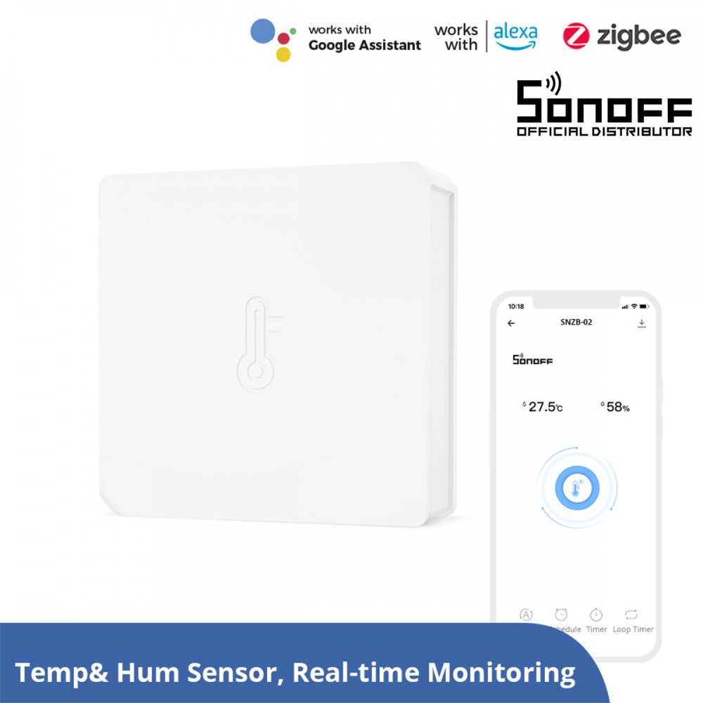 GloboStar® 80048 SONOFF SNZB-02-R3 – Zigbee Wireless Temperature & Humidity Sensor Real Time Monitoring - 80048 GloboStar® 80048 SONOFF SNZB-02-R3 – Zigbee Wireless Temperature & Humidity Sensor Real Time Monitoring - 80048