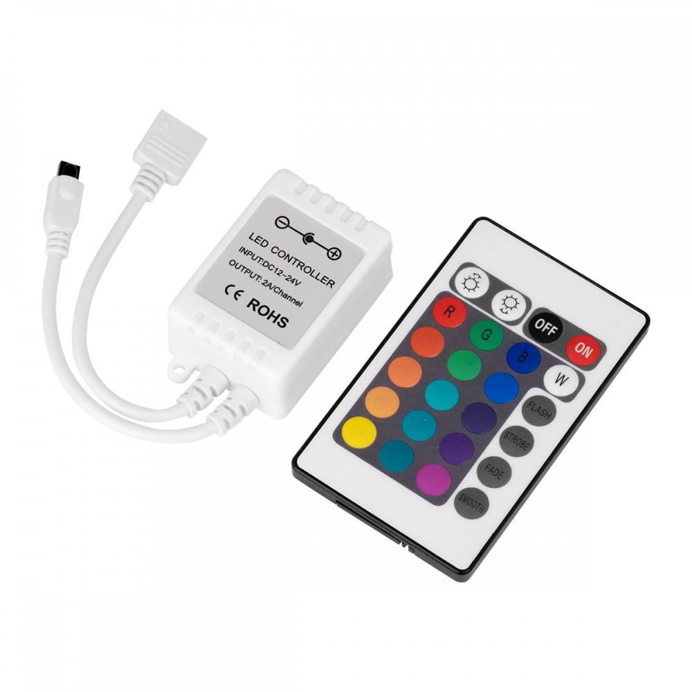GloboStar® 73403 Ασύρματος LED RGB Controller με Χειριστήριο IR DC 12-24V Max 144W - 73403 GloboStar® 73403 Ασύρματος LED RGB Controller με Χειριστήριο IR DC 12-24V Max 144W - 73403