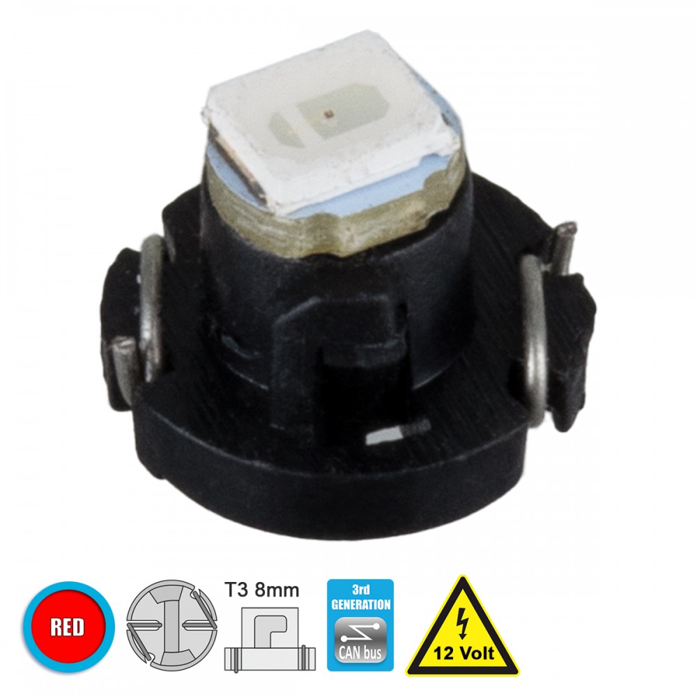 GloboStar® 81003 Λάμπα Αυτοκινήτου T3 3rd Generation Can-Bus LED 1 SMD 1210 0.2W 30lm 120° DC 12V IP20 Κόκκινο - 81003 GloboStar® 81003 Λάμπα Αυτοκινήτου T3 3rd Generation Can-Bus LED 1 SMD 1210 0.2W 30lm 120° DC 12V IP20 Κόκκινο - 81003
