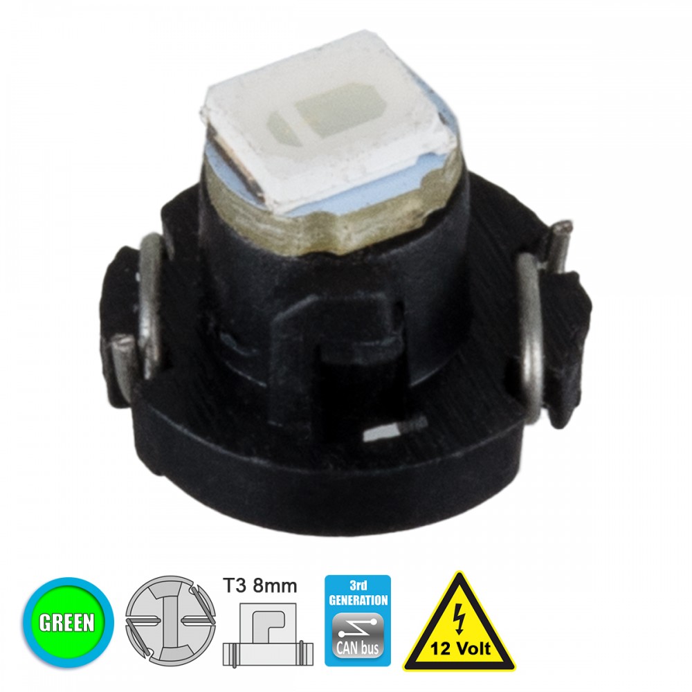 GloboStar® 81004 Λάμπα Αυτοκινήτου T3 3rd Generation Can-Bus LED 1 SMD 1210 0.2W 30lm 120° DC 12V IP20 Πράσινο - 81004 GloboStar® 81004 Λάμπα Αυτοκινήτου T3 3rd Generation Can-Bus LED 1 SMD 1210 0.2W 30lm 120° DC 12V IP20 Πράσινο - 81004