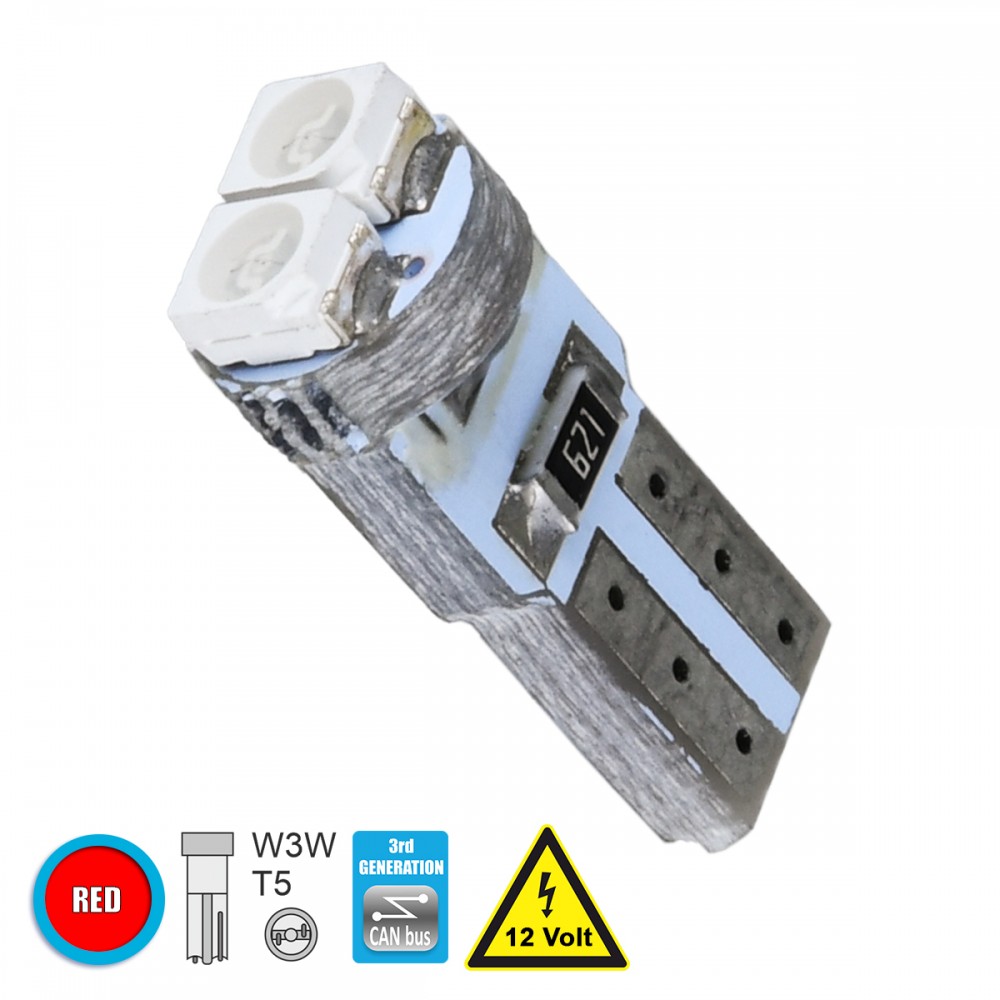 GloboStar® 81024 Λάμπα Αυτοκινήτου T5 3rd Generation Can-Bus LED 2 SMD 1210 0.4W 60lm 120° DC 12V IP20 Κόκκινο - 81024 GloboStar® 81024 Λάμπα Αυτοκινήτου T5 3rd Generation Can-Bus LED 2 SMD 1210 0.4W 60lm 120° DC 12V IP20 Κόκκινο - 81024