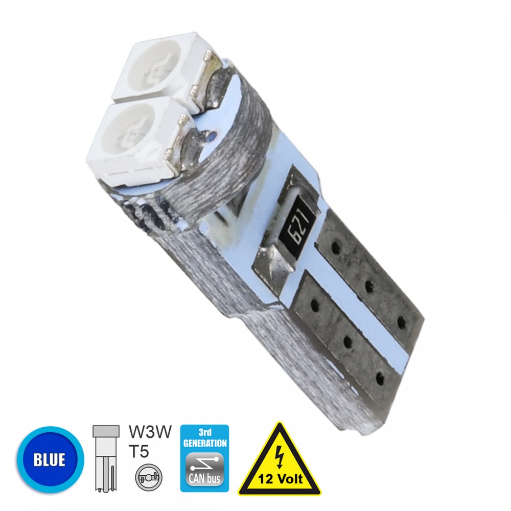 GloboStar® 81026 Λάμπα Αυτοκινήτου T5 3rd Generation Can-Bus LED 2 SMD 1210 0.4W 60lm 120° DC 12V IP20 Μπλε - 81026 GloboStar® 81026 Λάμπα Αυτοκινήτου T5 3rd Generation Can-Bus LED 2 SMD 1210 0.4W 60lm 120° DC 12V IP20 Μπλε - 81026