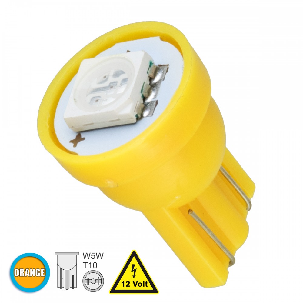 GloboStar® 81048 Λάμπα Αυτοκινήτου T10 W5W LED 1 SMD 5050 0.8W 96lm 120° DC 12V IP20 Πορτοκαλί - 81048 GloboStar® 81048 Λάμπα Αυτοκινήτου T10 W5W LED 1 SMD 5050 0.8W 96lm 120° DC 12V IP20 Πορτοκαλί - 81048