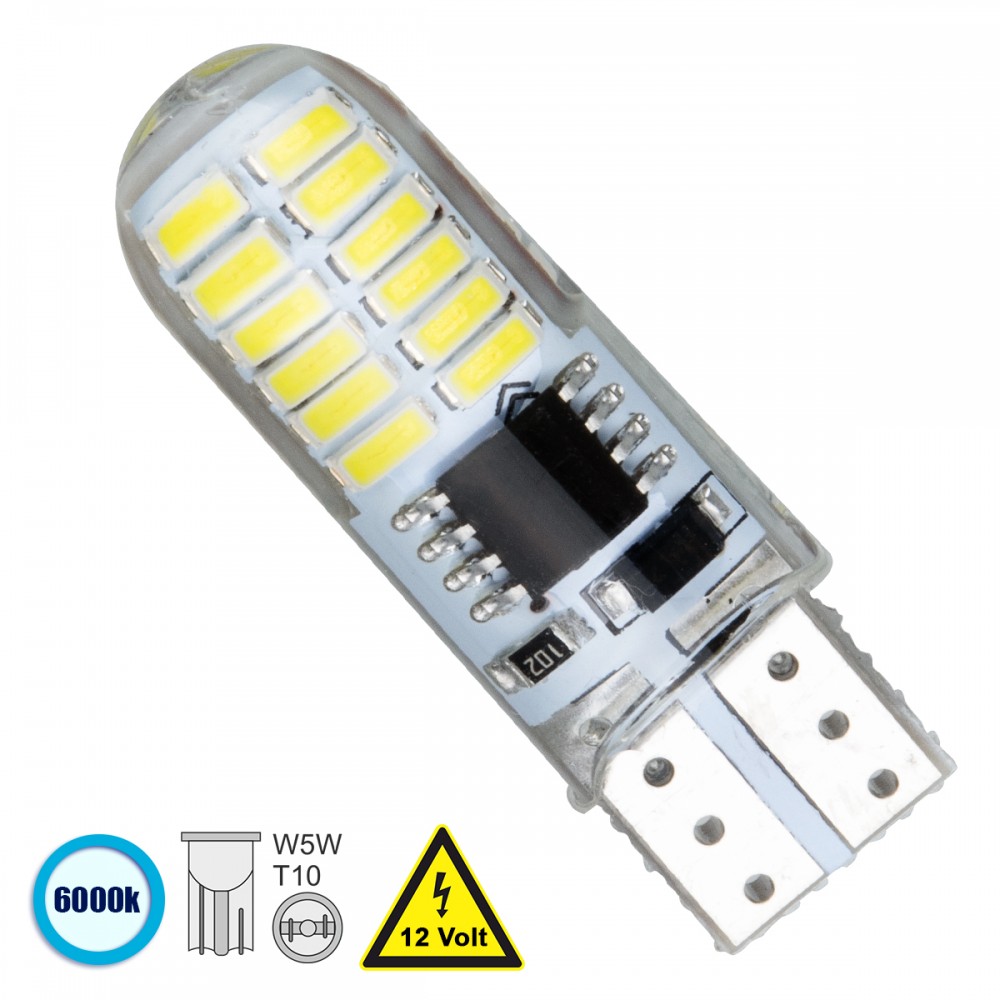 GloboStar® 81058 Λάμπα Αυτοκινήτου STROBE T10 W5W LED 24 SMD 3014 3W 450lm 360° DC 12V IP20 Ψυχρό Λευκό 6000K - 81058 GloboStar® 81058 Λάμπα Αυτοκινήτου STROBE T10 W5W LED 24 SMD 3014 3W 450lm 360° DC 12V IP20 Ψυχρό Λευκό 6000K - 81058