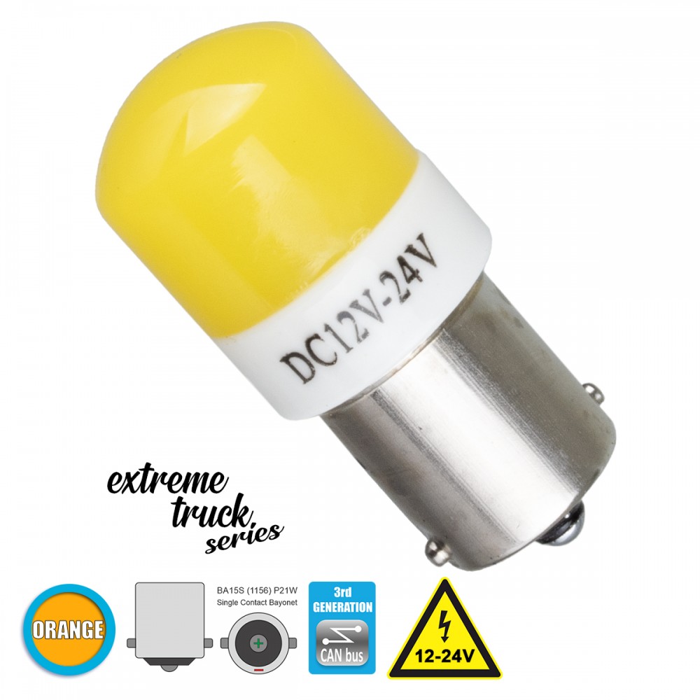 GloboStar® 81265 Λάμπα Αυτοκινήτου & Φορτηγού 1156 - BA15S - P21W 3rd Generation Can-Bus Extreme Truck Series LED 6 SMD 3030 3W 360lm 360° DC 12-24V IP20 Πορτοκαλί - 81265 GloboStar® 81265 Λάμπα Αυτοκινήτου & Φορτηγού 1156 - BA15S - P21W 3rd Generation Can-Bus Extreme Truck Series LED 6 SMD 3030 3W 360lm 360° DC 12-24V IP20 Πορτοκαλί - 81265