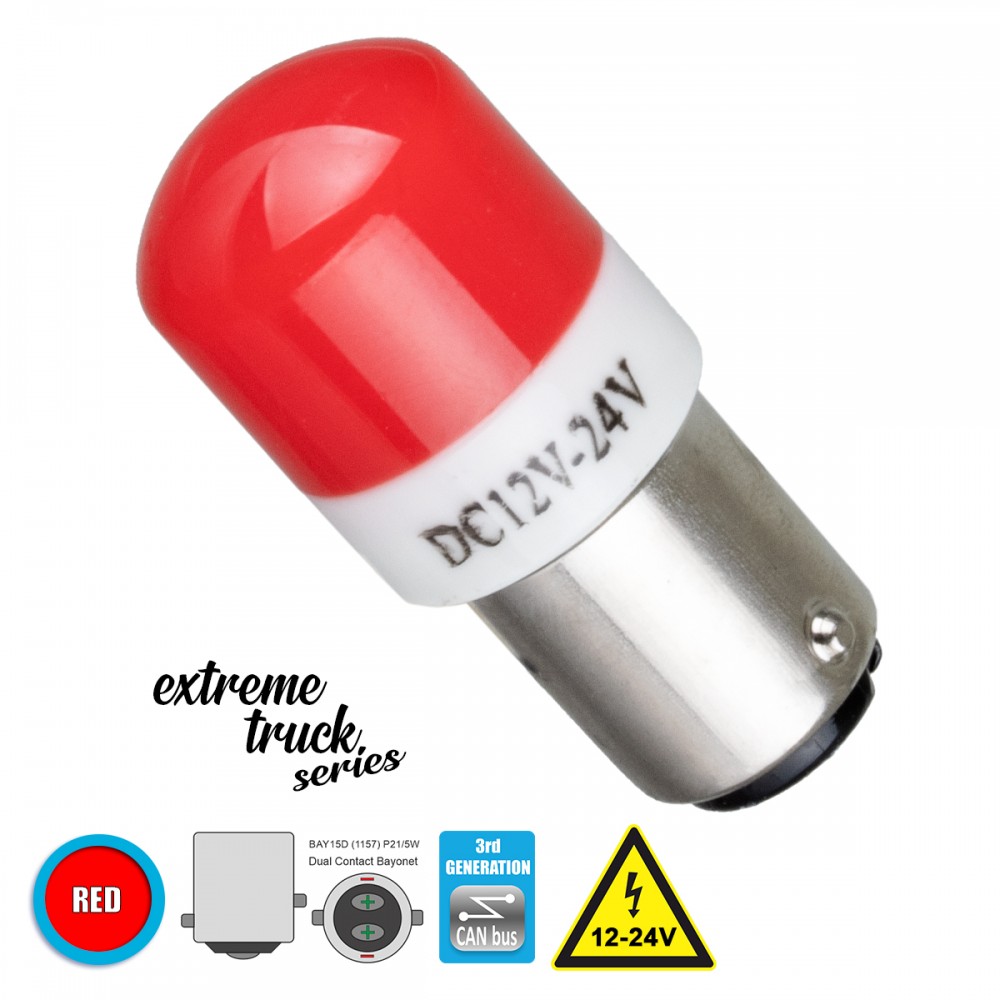 GloboStar® 81269 Λάμπα Αυτοκινήτου & Φορτηγού 1157 - BAY15D - P21/5W 3rd Generation Can-Bus Extreme Truck Series LED 6 SMD 3030 3W 360lm 360° DC 12-24V IP20 Κόκκινο - 81269 GloboStar® 81269 Λάμπα Αυτοκινήτου & Φορτηγού 1157 - BAY15D - P21/5W 3rd Generation Can-Bus Extreme Truck Series LED 6 SMD 3030 3W 360lm 360° DC 12-24V IP20 Κόκκινο - 81269