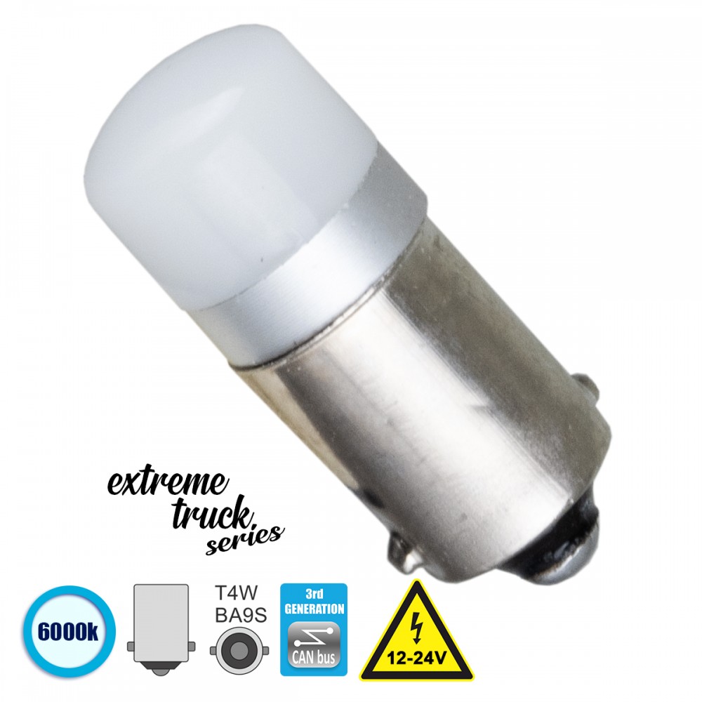 GloboStar® 81293 Λάμπα Αυτοκινήτου & Φορτηγού BA9S - T4W 3rd Generation Can-Bus Extreme Truck Series LED 1 SMD 3030 1W 200lm 360° DC 12-24V IP20 Ψυχρό Λευκό 6000K - 81293 GloboStar® 81293 Λάμπα Αυτοκινήτου & Φορτηγού BA9S - T4W 3rd Generation Can-Bus Extreme Truck Series LED 1 SMD 3030 1W 200lm 360° DC 12-24V IP20 Ψυχρό Λευκό 6000K - 81293
