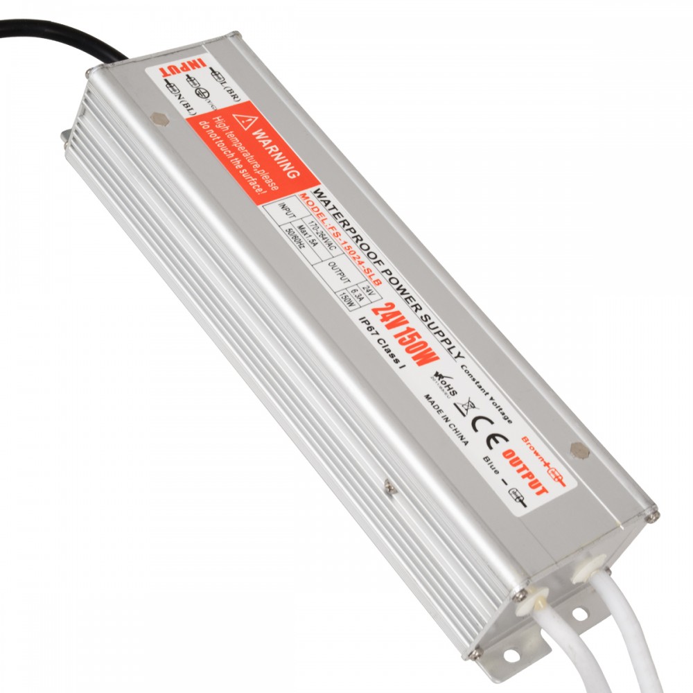 GloboStar® 73063 Τροφοδοτικό LED DC 24V 150W Αδιάβροχο IP67 Max 150W 6.25A - 73063 GloboStar® 73063 Τροφοδοτικό LED DC 24V 150W Αδιάβροχο IP67 Max 150W 6.25A - 73063