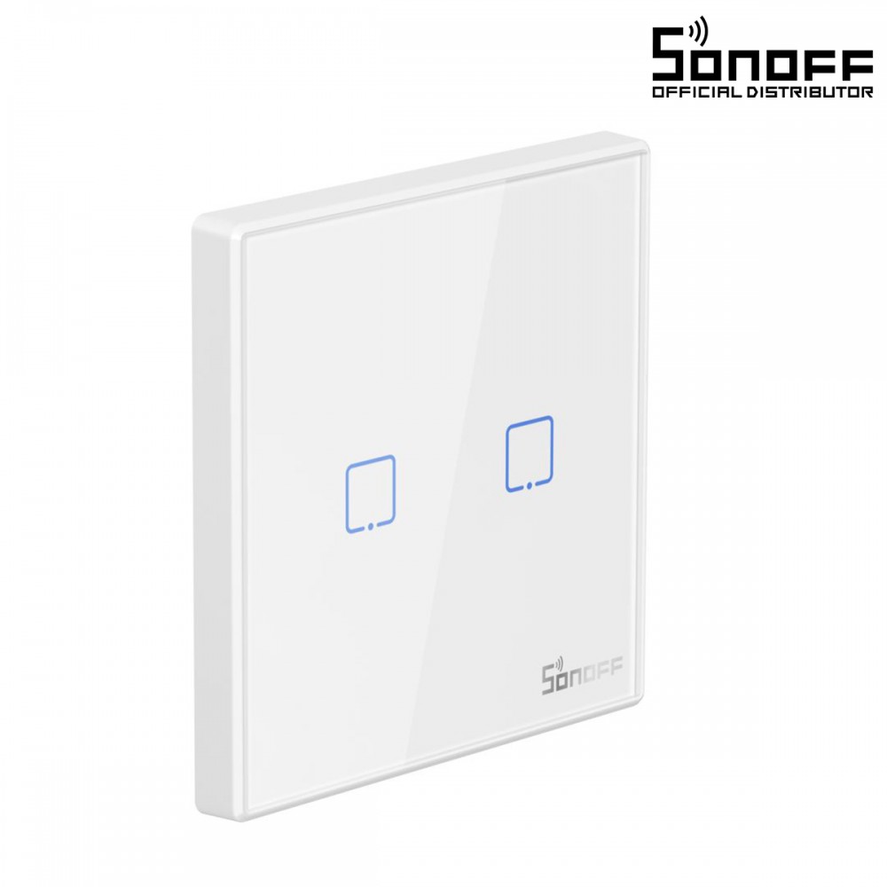 GloboStar® 80066 SONOFF T2EU2C-RF - 433MHz Wireless Smart Wall Touch Button Switch 2 Way - RF Series GloboStar® 80066 SONOFF T2EU2C-RF - 433MHz Wireless Smart Wall Touch Button Switch 2 Way - RF Series
