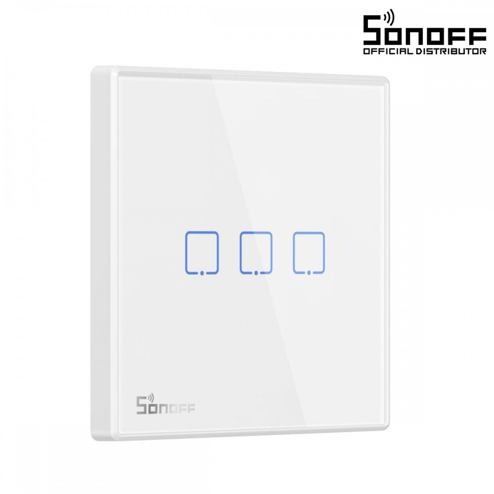 GloboStar® 80067 SONOFF T2EU3C-RF - 433MHz Wireless Smart Wall Touch Button Switch 3 Way - RF Series - 80067 GloboStar® 80067 SONOFF T2EU3C-RF - 433MHz Wireless Smart Wall Touch Button Switch 3 Way - RF Series - 80067