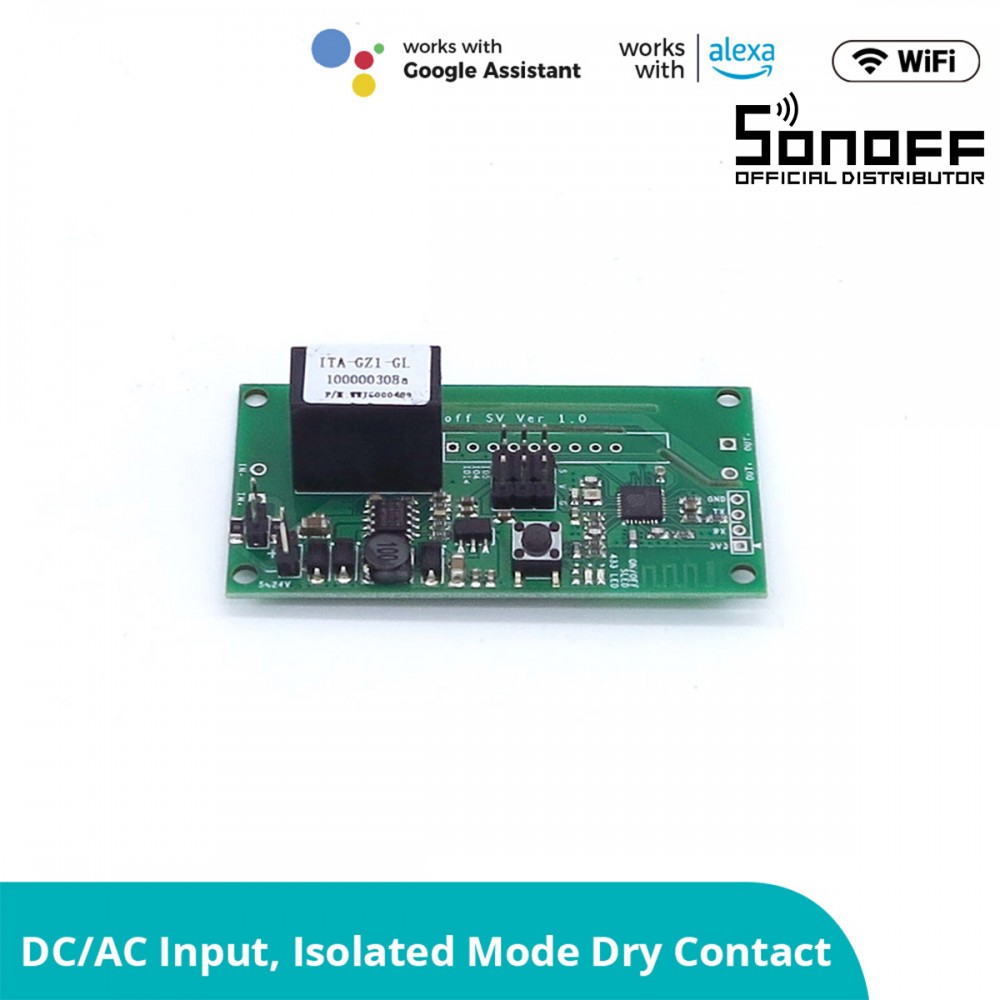 GloboStar® 80068 SONOFF SV - Safe Voltage Wi-Fi Wireless Switch Smart Home Module Support Secondary Development - 80068 GloboStar® 80068 SONOFF SV - Safe Voltage Wi-Fi Wireless Switch Smart Home Module Support Secondary Development - 80068