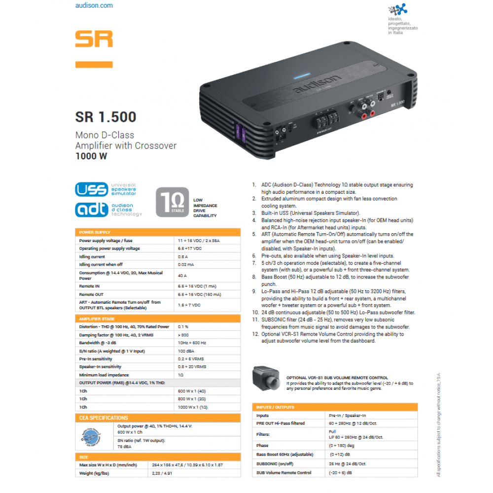 AUDISON - SR 1.500 - 01.02.0005 AUDISON - SR 1.500 - 01.02.0005