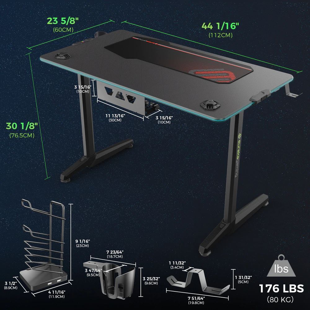 Gaming Γραφείο - Eureka Ergonomic® ERK-GIP-44B - 22.01.0016 Gaming Γραφείο - Eureka Ergonomic® ERK-GIP-44B - 22.01.0016