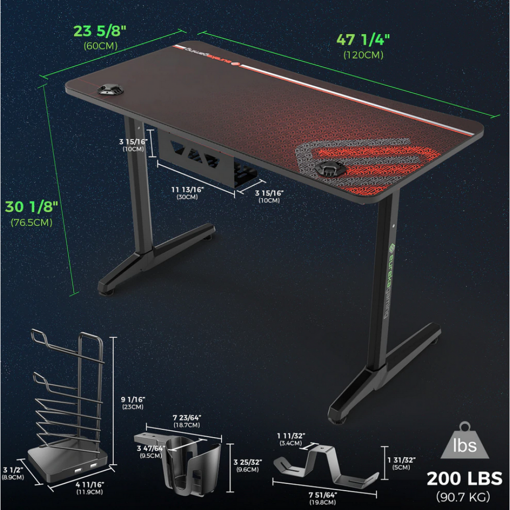 Gaming Γραφείο - Eureka Ergonomic® ERK-GIP-P47B - 22.01.0001 Gaming Γραφείο - Eureka Ergonomic® ERK-GIP-P47B - 22.01.0001