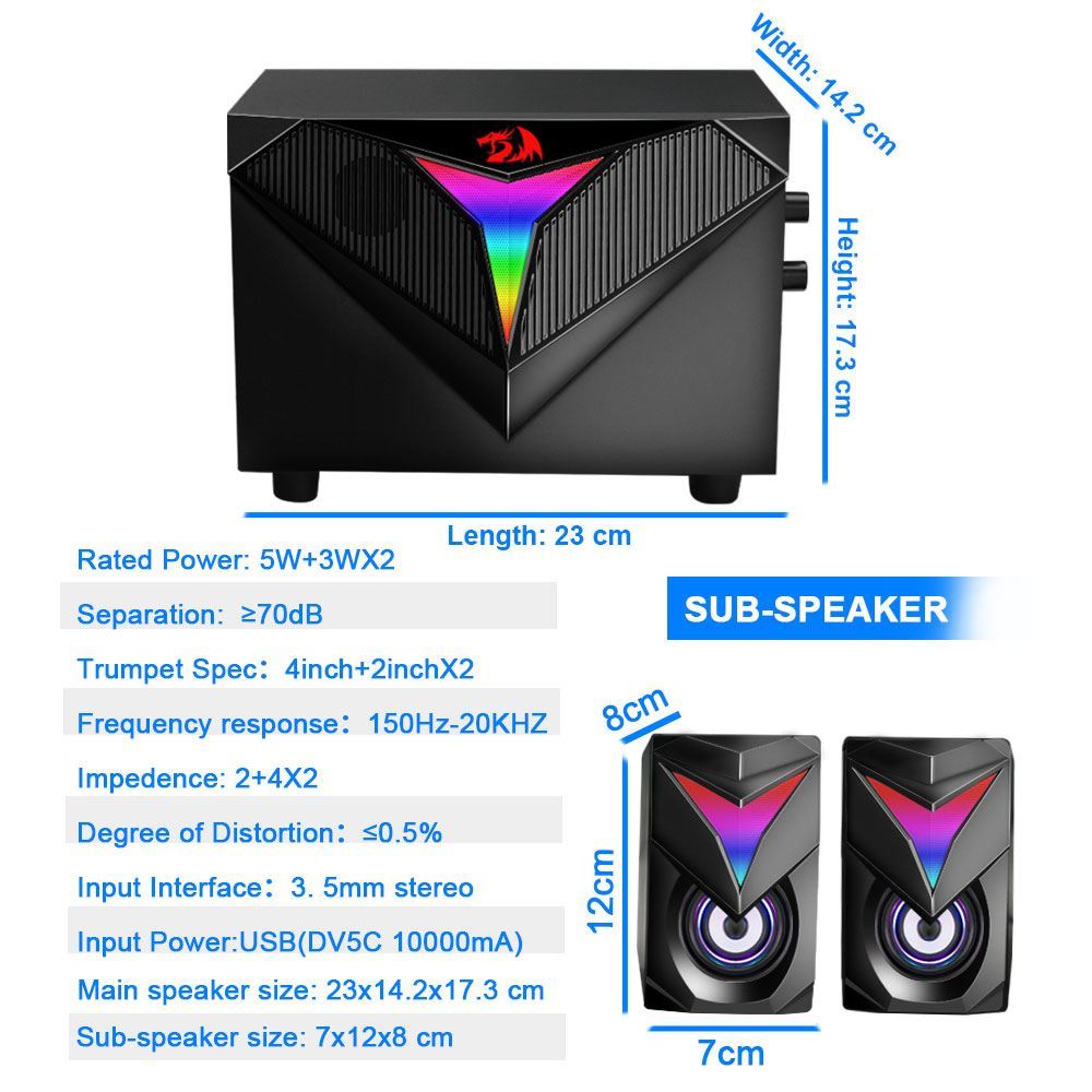 Gaming Ηχεία - Redragon Toccata GS700 - 28.09.0003 Gaming Ηχεία - Redragon Toccata GS700 - 28.09.0003