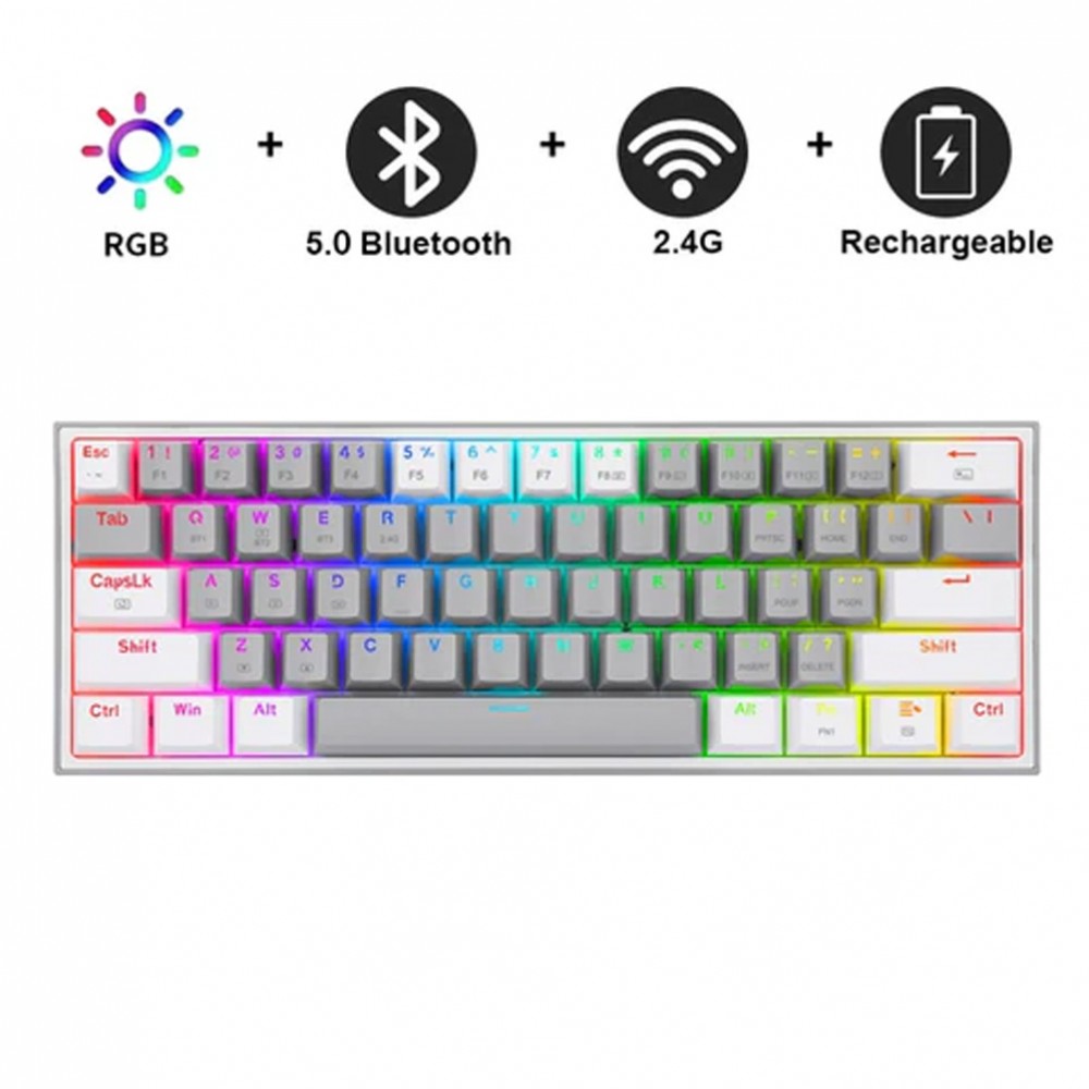 Gaming πληκτρολόγιο - Redragon K616-RGB Fizz Pro (Grey/White) - 28.01.0011 Gaming πληκτρολόγιο - Redragon K616-RGB Fizz Pro (Grey/White) - 28.01.0011