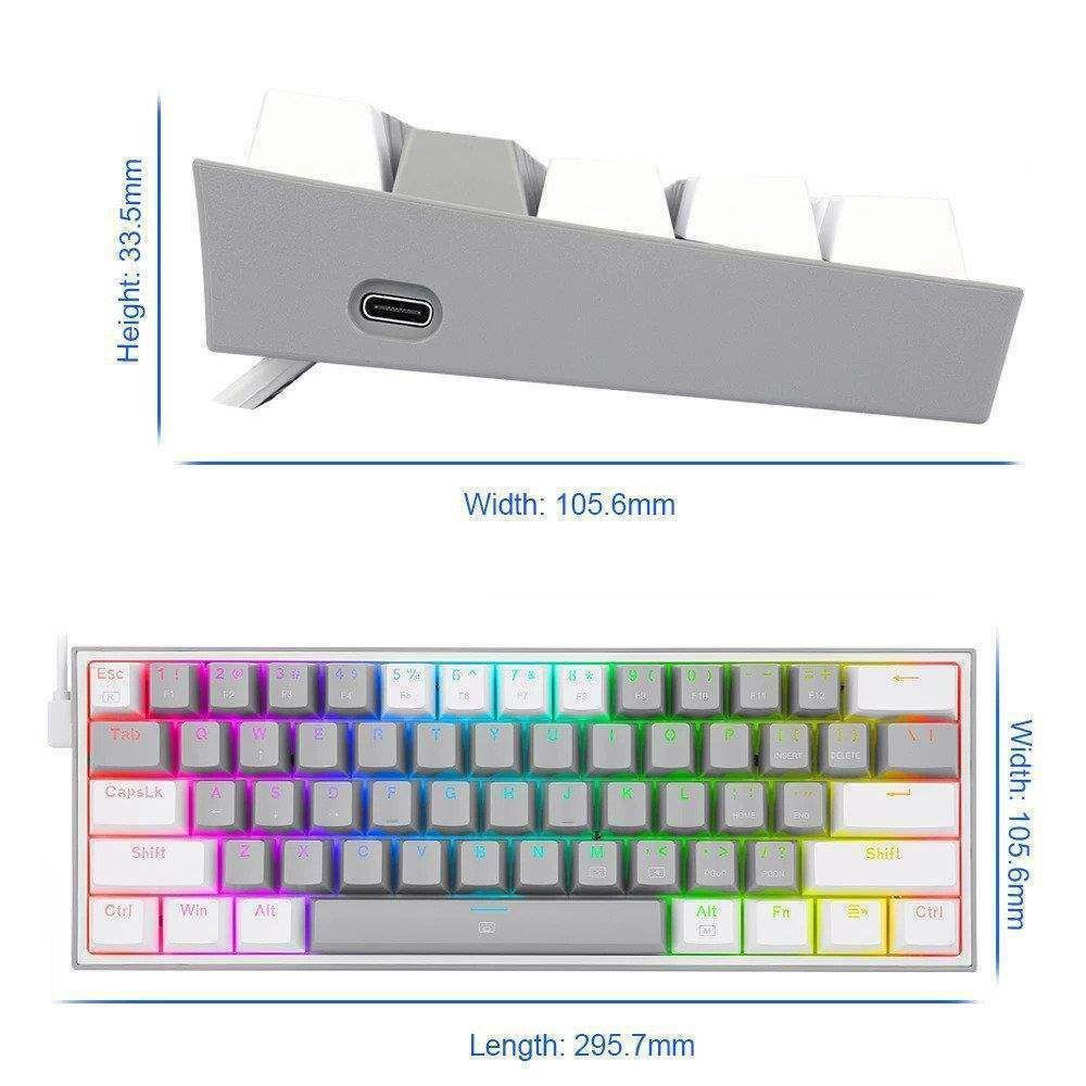 Gaming πληκτρολόγιο - Redragon K617 Fizz (White/Grey) Gaming πληκτρολόγιο - Redragon K617 Fizz (White/Grey)
