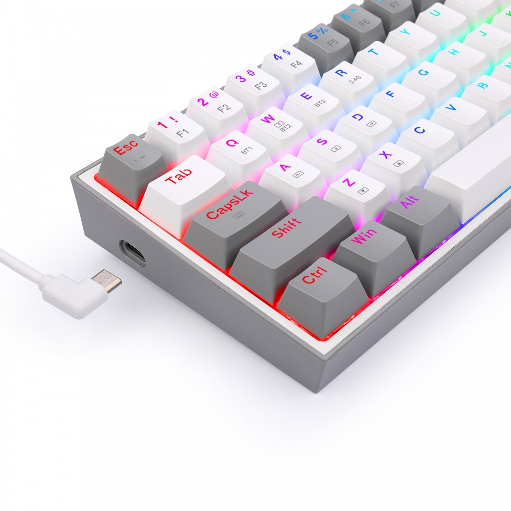 Gaming πληκτρολόγιο - Redragon K617 Fizz (White/Grey) Gaming πληκτρολόγιο - Redragon K617 Fizz (White/Grey)