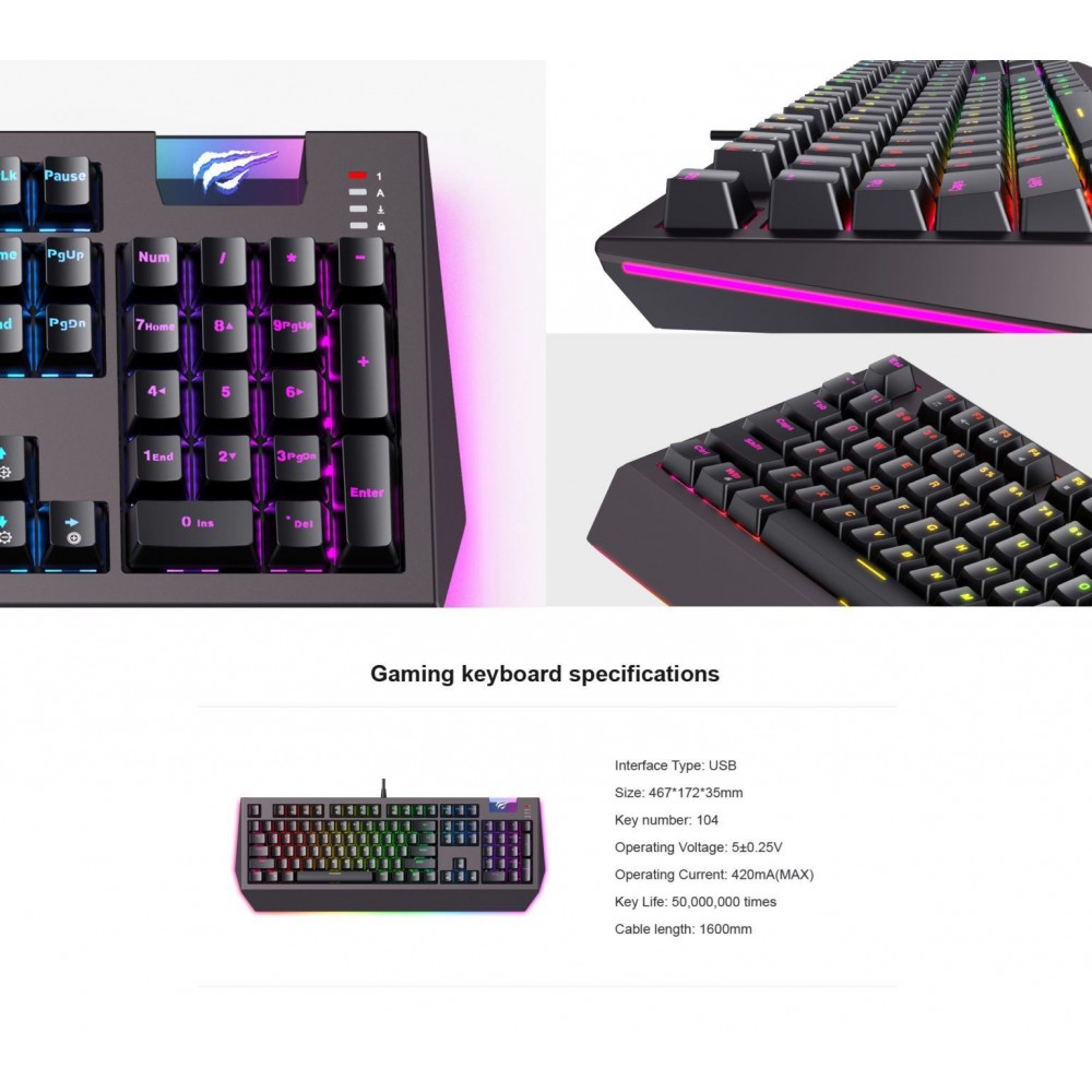 Gaming πληκτρολόγιο - Havit KB872L - 21.03.0024 Gaming πληκτρολόγιο - Havit KB872L - 21.03.0024