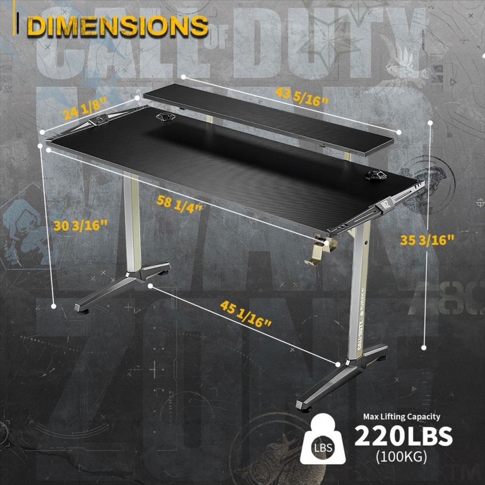 Gaming Γραφείο - Eureka Ergonomic® COD-001-GB-US 147x61x89cm - 22.05.0009 Gaming Γραφείο - Eureka Ergonomic® COD-001-GB-US 147x61x89cm - 22.05.0009