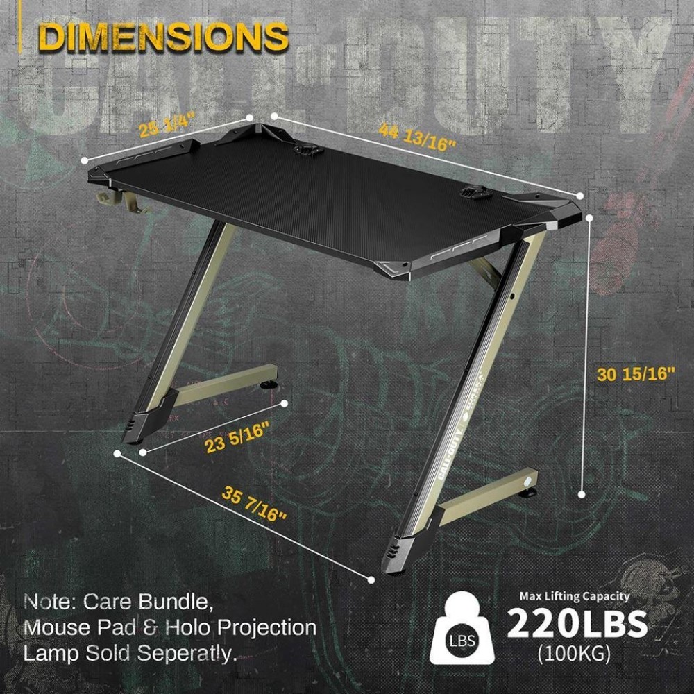 Gaming Γραφείο - Eureka Ergonomic® COD-002-GB-US 112x63.5x76cm - 22.05.0001 Gaming Γραφείο - Eureka Ergonomic® COD-002-GB-US 112x63.5x76cm - 22.05.0001