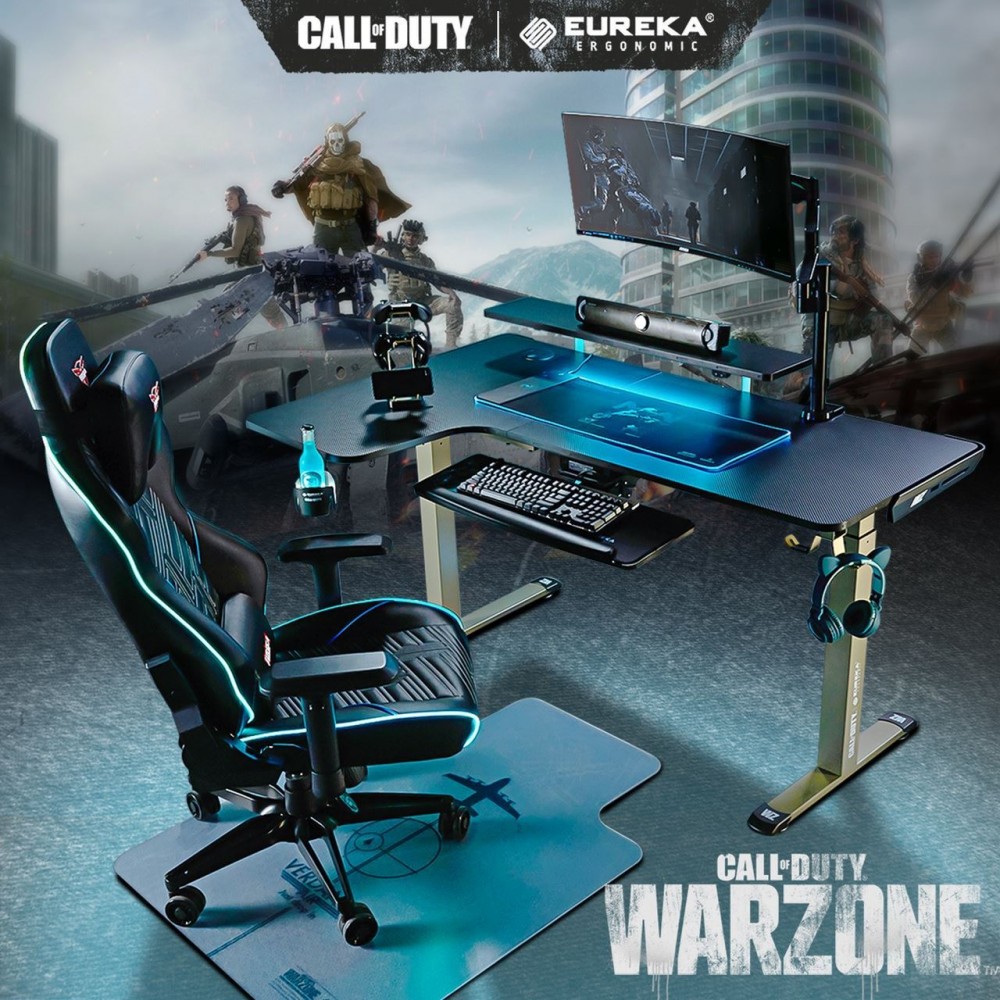 Gaming Γραφείο - Eureka Ergonomic® COD-003-GB-L-US 155x96.5x73.6cm - 22.05.0003 Gaming Γραφείο - Eureka Ergonomic® COD-003-GB-L-US 155x96.5x73.6cm - 22.05.0003