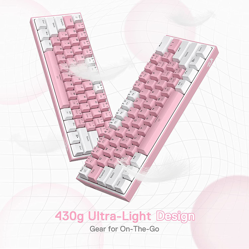 Gaming πληκτρολόγιο - Redragon K617 Fizz (White/Pink) Gaming πληκτρολόγιο - Redragon K617 Fizz (White/Pink)