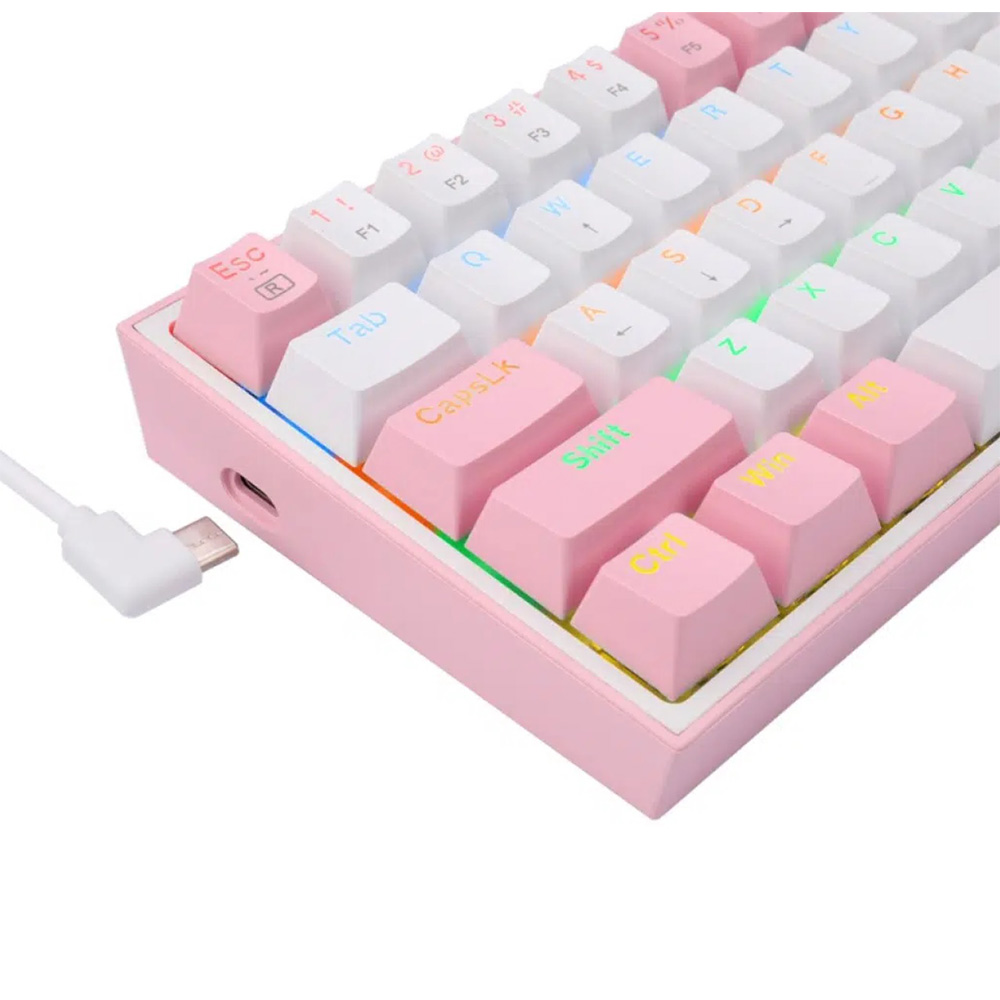 Gaming πληκτρολόγιο - Redragon K617 Fizz (White/Pink) Gaming πληκτρολόγιο - Redragon K617 Fizz (White/Pink)