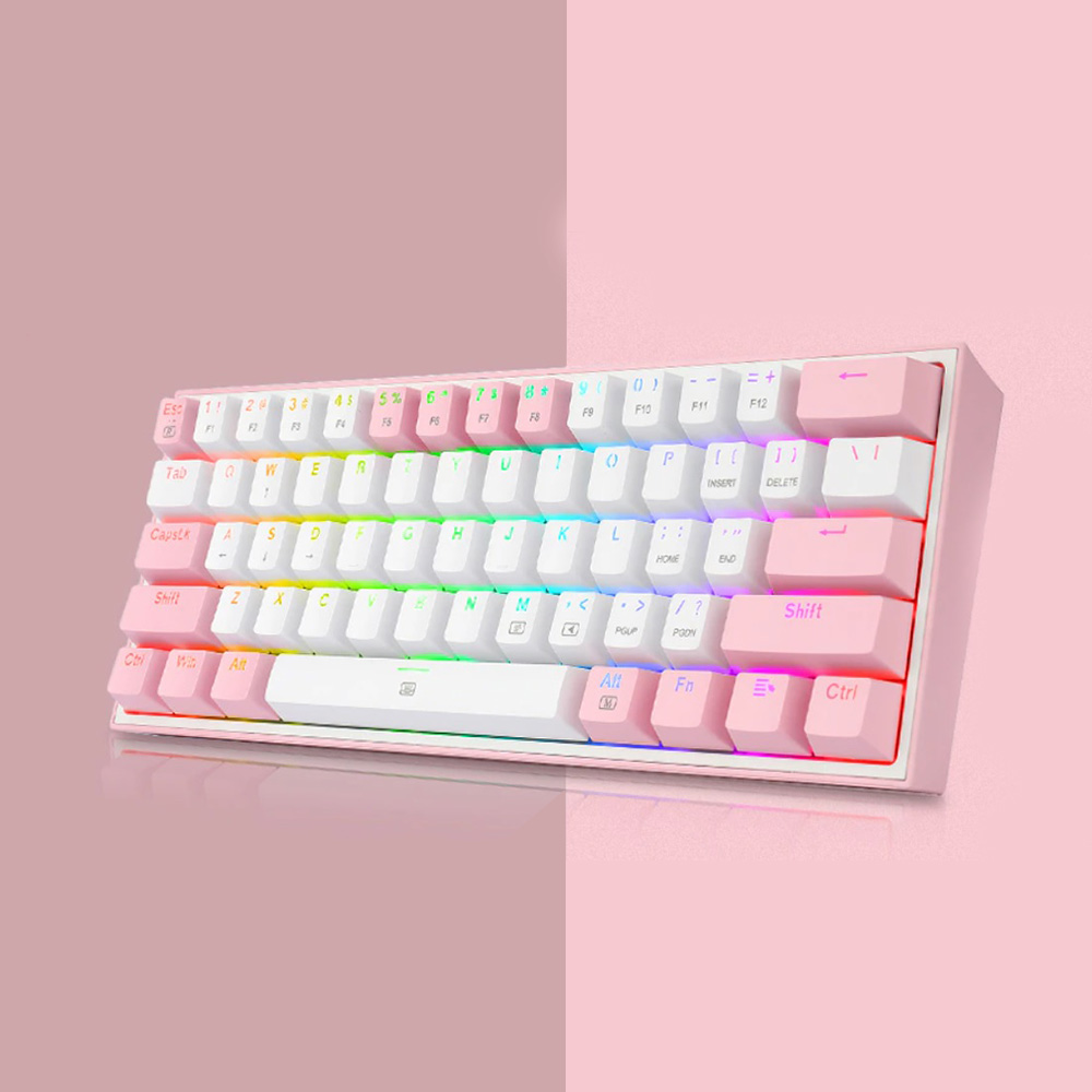 Gaming πληκτρολόγιο - Redragon K617 Fizz (White/Pink) Gaming πληκτρολόγιο - Redragon K617 Fizz (White/Pink)