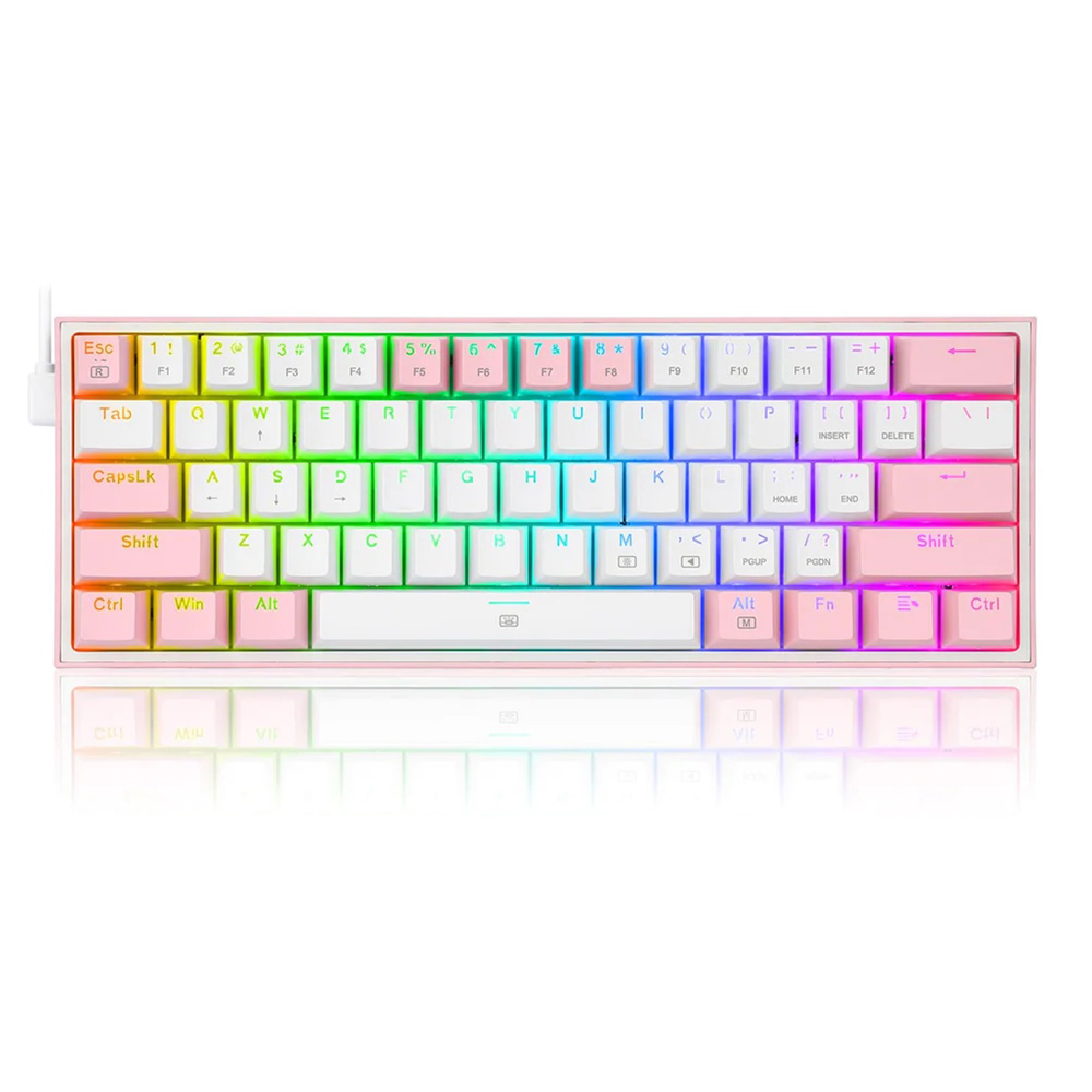 Gaming πληκτρολόγιο - Redragon K617 Fizz (White/Pink) Gaming πληκτρολόγιο - Redragon K617 Fizz (White/Pink)