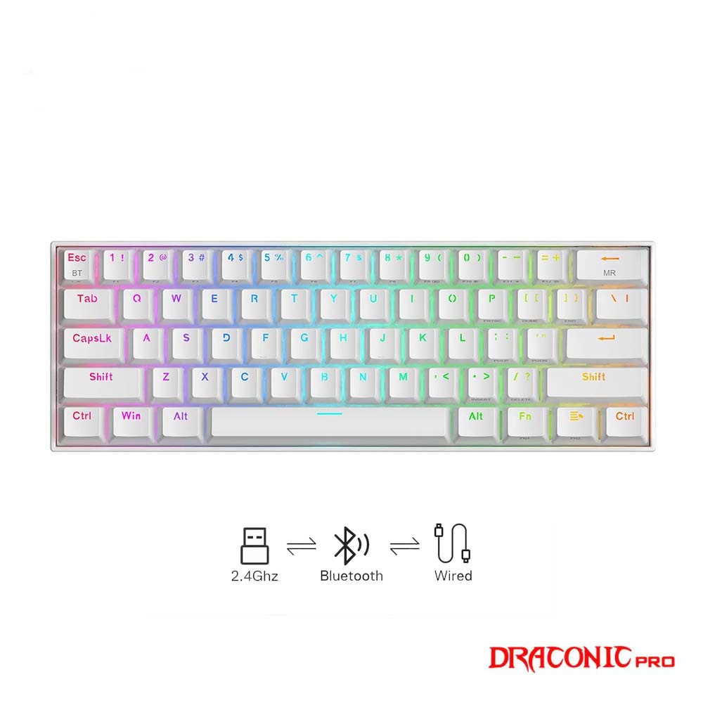 Gaming πληκτρολόγιο - Redragon K530W RGB Draconic Pro White (Custom Brown) Gaming πληκτρολόγιο - Redragon K530W RGB Draconic Pro White (Custom Brown)