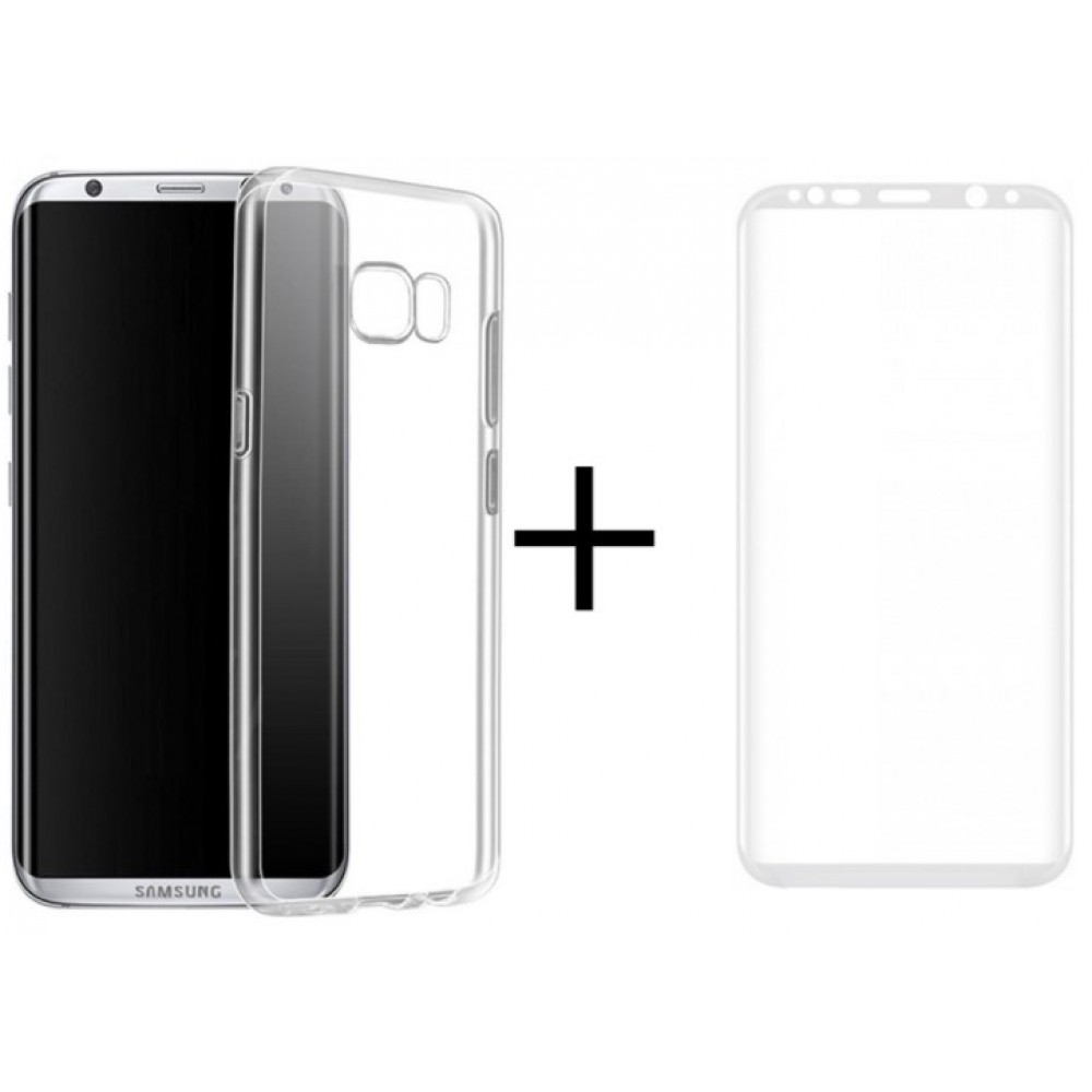 Θήκη Samsung Galaxy S8 Σιλικόνης TPU Ultra Slim Διάφανη + Tempered Glass Full Cover 3D Curved Edge Λευκό - 3167 - Remax - 3167 Θήκη Samsung Galaxy S8 Σιλικόνης TPU Ultra Slim Διάφανη + Tempered Glass Full Cover 3D Curved Edge Λευκό - 3167 - Remax - 3167